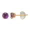 Round Amethyst 14K Yellow Gold Childrens Stud Earrings 0.50ctw