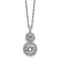 Rhodium Over Sterling Silver Double Round Cubic Zirconia Halo With 2
Inch Extension Necklace