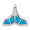 Rhodium Over Sterling Silver Lab Created Blue Opal Whale Tail Chain
Slide Pendant