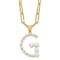 Gold Tone Sterling Silver 3-5.5mm Freshwater Cultured Pearl LETTER G
18-inch Necklace