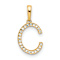 14k Yellow Gold Diamond Letter C Initial Pendant