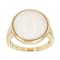 Round Mabe Pearl Solitaire Ring In 18K Gold Over Sterling Silver