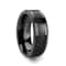 ONYX Black Carbon Fiber Inlaid Black Ceramic Wedding Band 8mm