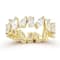 Rachel Zoe Mixed Shape CZ Eternity Band Ring in 14K Gold Over Sterling Silver