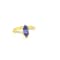 18K Yellow Gold Over Sterling Silver Marquise Tanzanite and White Zircon
Ring 1.15ctw