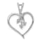 Rhodium Over 14k White Gold Diamond Heart Pendant