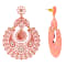 Pink Iridescent Filigree Drop Floral Earring
