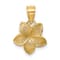 14k Yellow Gold Polished and Textured Plumeria Pendant