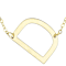 Sideways Initial D Necklace In Solid 14K Yellow Gold 18 Inch