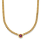14K Yellow Gold Ruby Curb 18 inch Necklace