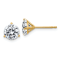 14K Yellow Gold 2ct. 6.5mm Round D E F Pure Light Moissanite Earrings