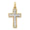 10k Yellow Gold and Rhodium Over 10k Yellow Gold 0.136 cttw Diamond
Cross Pendant