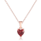 Garnet 14K Rose Gold Over Sterling Silver Heart Shape Pendant With Chain