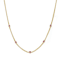 Ruby Color CZ Heart Station Necklace In 14K Gold Over Brass