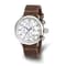 Charles Hubert Men's Stainless Leather Band 46mm Dual Time Watch