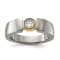 White Cubic Zirconia Yellow IP-Plating Over Titanium Men's Tapered Ring