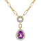Amethyst Pear Paperclip Pendant Necklace In 18K Gold Over Sterling
Silver 1.48ctw
