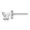 Rhodium Over 14k White Gold Children's Cubic Zirconia 7mm Butterfly Stud Earrings
