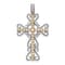 14k Yellow Gold and 14k White Gold Diamond Filigree Cross Pendant