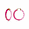 14K Yellow Gold Over Sterling Silver Painted Hoops in Ombre Pink