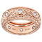 Filigree Design CZ Eternity Band Ring In 18K Rose Gold Over Sterling Silver