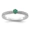 14K White Gold Stackable Expressions Lab Created Emerald and Diamond
Ring 0.075ctw