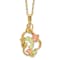 10k Yellow Gold With 12k Rose Gold and 12k Green Gold Accent Hummingbird
Pendant With 18 Inch Chain