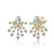 CZ Snowflake Cluster Drop Earrings In 14K Gold Over Sterling Silver