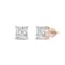 White Cubic Zirconia 14k Rose Gold Studs With Velvet Gift Box 4.00ctw