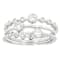 Moissanite Stackable Ring Set in Platinum-Enhnace Sterling Silver
