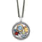 Rhodium Over Sterling Silver with 14K Accent Multi-gemstone  Necklace