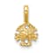 10K Yellow Gold Textured Mini Sand Dollar with Fixed Bail Charm