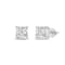 White Cubic Zirconia 14k White Gold Studs With Velvet Gift Box 4.00ctw