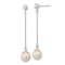Rhodium Over 14K White Gold 7-8mm White Round Freshwater Cultured Pearl
Dangle Post Earrings