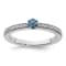 14K White Gold Stackable Expressions Swiss Blue Topaz and Diamond Ring 0.075ctw