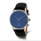 Charles Hubert Men's Stainless Steel Blue Dial Dual Time Watch