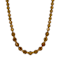 Yellow Base Metal Round Bronze Bead Necklace 16 inch Adj.