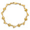 14k Yellow Gold Textured Dolphin and Shell Link Bracelet