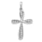 Rhodium Over 10k White Gold Diamond Cross Pendant