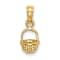 10K Yellow Gold 3D Textured Mini Basket Charm