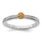 14K White Gold Stackable Expressions Citrine and Diamond Ring 0.075ctw