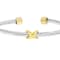 Two-Tone Cable With "X" Cuff Bracelet 4mm