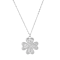 White Cubic Zirconia Rhodium Over Sterling Silver Clover Pendant 0.22ctw
