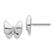 Rhodium Over 14k White Gold Diamond Butterfly Stud Earrings