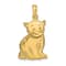 14k Yellow Gold Polished and Textured Cat Pendant