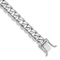 Rhodium Over 10k White Gold 9.6mm Hand Polished Rounded Curb Link Bracelet