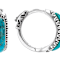 Turquoise Inlay Hoop Earrings In Sterling Silver