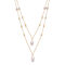 Pear Shape Freshwater Pearl Layered Necklace In 14K Gold Over Sterling Silver