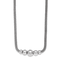 Rhodium Over Sterling Silver Polished Mesh Graduated Beaded Necklace