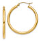 14k Yellow Gold Polished 1 3/16" Tube Hoop Earrings